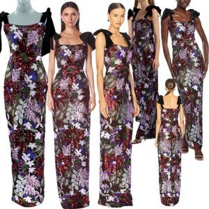 🆕 BRONX & BANCO 🧿 NWOT Dahlia Maxi Dress, Purple Multi Floral - Sz M US 6